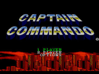 Captain Commando title screen for Super Nintendo